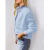 imagePRETTYGARDEN Womens Knit Cardigan Sweaters Casual Long Sleeve Open Front Button Up Ribbed Fall Sweater JacketsLight Blue