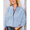 imagePRETTYGARDEN Womens Knit Cardigan Sweaters Casual Long Sleeve Open Front Button Up Ribbed Fall Sweater JacketsLight Blue