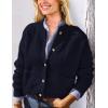 imagePRETTYGARDEN Womens Knit Cardigan Sweaters Casual Long Sleeve Open Front Button Up Ribbed Fall Sweater JacketsNavy