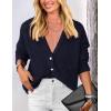 imagePRETTYGARDEN Womens Knit Cardigan Sweaters Casual Long Sleeve Open Front Button Up Ribbed Fall Sweater JacketsNavy