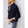 imagePRETTYGARDEN Womens Knit Cardigan Sweaters Casual Long Sleeve Open Front Button Up Ribbed Fall Sweater JacketsNavy