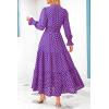 imagePRETTYGARDEN Womens Long Sleeve Maxi Dress Casual V Neck Smocked Waist Ruffle Flowy Boho Beach Dresses with PocketsPlaid Blue Pink