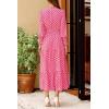 imagePRETTYGARDEN Womens Long Sleeve Maxi Dress Casual V Neck Smocked Waist Ruffle Flowy Boho Beach Dresses with PocketsPlaid Pink