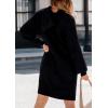 imagePRETTYGARDEN Womens Sweater Dress Fall Winter Casual Long Sleeve Pullover Chunky Knit Loose Oversized Hoodie Tunic SweatersBlack