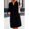 imagePRETTYGARDEN Womens Sweater Dress Fall Winter Casual Long Sleeve Pullover Chunky Knit Loose Oversized Hoodie Tunic SweatersBlack