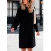 imagePRETTYGARDEN Womens Sweater Dress Fall Winter Casual Long Sleeve Pullover Chunky Knit Loose Oversized Hoodie Tunic SweatersBlack