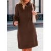 imagePRETTYGARDEN Womens Sweater Dress Fall Winter Casual Long Sleeve Pullover Chunky Knit Loose Oversized Hoodie Tunic SweatersBrown
