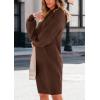 imagePRETTYGARDEN Womens Sweater Dress Fall Winter Casual Long Sleeve Pullover Chunky Knit Loose Oversized Hoodie Tunic SweatersBrown