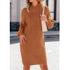 imagePRETTYGARDEN Womens Sweater Dress Fall Winter Casual Long Sleeve Pullover Chunky Knit Loose Oversized Hoodie Tunic SweatersCaramel