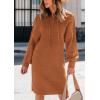 imagePRETTYGARDEN Womens Sweater Dress Fall Winter Casual Long Sleeve Pullover Chunky Knit Loose Oversized Hoodie Tunic SweatersCaramel