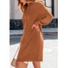 imagePRETTYGARDEN Womens Sweater Dress Fall Winter Casual Long Sleeve Pullover Chunky Knit Loose Oversized Hoodie Tunic SweatersCaramel