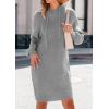 imagePRETTYGARDEN Womens Sweater Dress Fall Winter Casual Long Sleeve Pullover Chunky Knit Loose Oversized Hoodie Tunic SweatersGrey