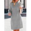 imagePRETTYGARDEN Womens Sweater Dress Fall Winter Casual Long Sleeve Pullover Chunky Knit Loose Oversized Hoodie Tunic SweatersGrey