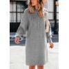 imagePRETTYGARDEN Womens Sweater Dress Fall Winter Casual Long Sleeve Pullover Chunky Knit Loose Oversized Hoodie Tunic SweatersGrey