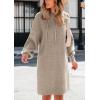 imagePRETTYGARDEN Womens Sweater Dress Fall Winter Casual Long Sleeve Pullover Chunky Knit Loose Oversized Hoodie Tunic SweatersKhaki