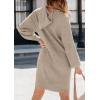 imagePRETTYGARDEN Womens Sweater Dress Fall Winter Casual Long Sleeve Pullover Chunky Knit Loose Oversized Hoodie Tunic SweatersKhaki