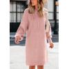imagePRETTYGARDEN Womens Sweater Dress Fall Winter Casual Long Sleeve Pullover Chunky Knit Loose Oversized Hoodie Tunic SweatersPink