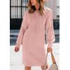 imagePRETTYGARDEN Womens Sweater Dress Fall Winter Casual Long Sleeve Pullover Chunky Knit Loose Oversized Hoodie Tunic SweatersPink
