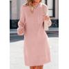 imagePRETTYGARDEN Womens Sweater Dress Fall Winter Casual Long Sleeve Pullover Chunky Knit Loose Oversized Hoodie Tunic SweatersPink