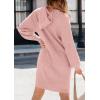 imagePRETTYGARDEN Womens Sweater Dress Fall Winter Casual Long Sleeve Pullover Chunky Knit Loose Oversized Hoodie Tunic SweatersPink