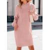 imagePRETTYGARDEN Womens Sweater Dress Fall Winter Casual Long Sleeve Pullover Chunky Knit Loose Oversized Hoodie Tunic SweatersPink