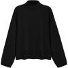 imagePRETTYGARDEN Womens Sweaters Fall 2024 Long Sleeve Ribbed Knit Pullover Loose Mock Neck Lightweight Casual Sweater TopsBlack