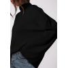 imagePRETTYGARDEN Womens Sweaters Fall 2024 Long Sleeve Ribbed Knit Pullover Loose Mock Neck Lightweight Casual Sweater TopsBlack