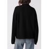 imagePRETTYGARDEN Womens Sweaters Fall 2024 Long Sleeve Ribbed Knit Pullover Loose Mock Neck Lightweight Casual Sweater TopsBlack
