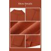 imagePRETTYGARDEN Womens Sweaters Fall 2024 Long Sleeve Ribbed Knit Pullover Loose Mock Neck Lightweight Casual Sweater TopsBrick Red