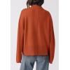 imagePRETTYGARDEN Womens Sweaters Fall 2024 Long Sleeve Ribbed Knit Pullover Loose Mock Neck Lightweight Casual Sweater TopsBrick Red