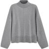 imagePRETTYGARDEN Womens Sweaters Fall 2024 Long Sleeve Ribbed Knit Pullover Loose Mock Neck Lightweight Casual Sweater TopsGrey