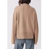 imagePRETTYGARDEN Womens Sweaters Fall 2024 Long Sleeve Ribbed Knit Pullover Loose Mock Neck Lightweight Casual Sweater TopsKhaki