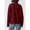 imagePRETTYGARDEN Womens Sweaters Fall 2024 Long Sleeve Ribbed Knit Pullover Loose Mock Neck Lightweight Casual Sweater TopsWine Red