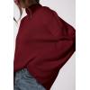 imagePRETTYGARDEN Womens Sweaters Fall 2024 Long Sleeve Ribbed Knit Pullover Loose Mock Neck Lightweight Casual Sweater TopsWine Red