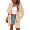 imagePRETTYGARDEN Womens Fall Loose Open Front Cardigan Long Sleeve Cable Knit Sweaters Lightweight Outwear with PocketsApricot