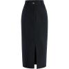 imagePRETTYGARDEN Womens Fall Midi Pencil Skirts Dressy Casual Work Office High Waisted Trendy Winter Corduroy Skirt with SlitDark Grey