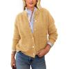 imagePRETTYGARDEN Womens Knit Cardigan Sweaters Casual Long Sleeve Open Front Button Up Ribbed Fall Sweater JacketsYellow
