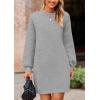 imagePRETTYGARDEN Womens 2024 Winter Pullover Sweaters Long Lantern Sleeve Crewneck Chunky Knit Slouchy Oversized Sweater DressGrey