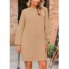imagePRETTYGARDEN Womens 2024 Winter Pullover Sweaters Long Lantern Sleeve Crewneck Chunky Knit Slouchy Oversized Sweater DressKhaki