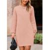 imagePRETTYGARDEN Womens 2024 Winter Pullover Sweaters Long Lantern Sleeve Crewneck Chunky Knit Slouchy Oversized Sweater DressPink