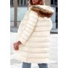 imagePRETTYGARDEN Womens Long Winter Puffer Coats Hooded Zip Up Thickened Parka Down Jackets Trendy Fashion Warm OuterwearBeige White