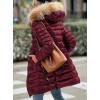 imagePRETTYGARDEN Womens Long Winter Puffer Coats Hooded Zip Up Thickened Parka Down Jackets Trendy Fashion Warm OuterwearWine Red
