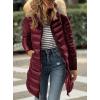 imagePRETTYGARDEN Womens Long Winter Puffer Coats Hooded Zip Up Thickened Parka Down Jackets Trendy Fashion Warm OuterwearWine Red