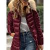 imagePRETTYGARDEN Womens Long Winter Puffer Coats Hooded Zip Up Thickened Parka Down Jackets Trendy Fashion Warm OuterwearWine Red