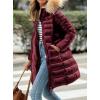 imagePRETTYGARDEN Womens Long Winter Puffer Coats Hooded Zip Up Thickened Parka Down Jackets Trendy Fashion Warm OuterwearWine Red