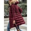imagePRETTYGARDEN Womens Long Winter Puffer Coats Hooded Zip Up Thickened Parka Down Jackets Trendy Fashion Warm OuterwearWine Red