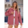 imagePRETTYGARDEN Womens Oversized Shacket Jackets Fall Fashion Clothes 2024 Casual Long Sleeve Loose Collared Blouse ShirtsBean Paste Red