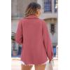 imagePRETTYGARDEN Womens Oversized Shacket Jackets Fall Fashion Clothes 2024 Casual Long Sleeve Loose Collared Blouse ShirtsBean Paste Red