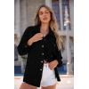 imagePRETTYGARDEN Womens Oversized Shacket Jackets Fall Fashion Clothes 2024 Casual Long Sleeve Loose Collared Blouse ShirtsBlack