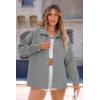 imagePRETTYGARDEN Womens Oversized Shacket Jackets Fall Fashion Clothes 2024 Casual Long Sleeve Loose Collared Blouse ShirtsGrey